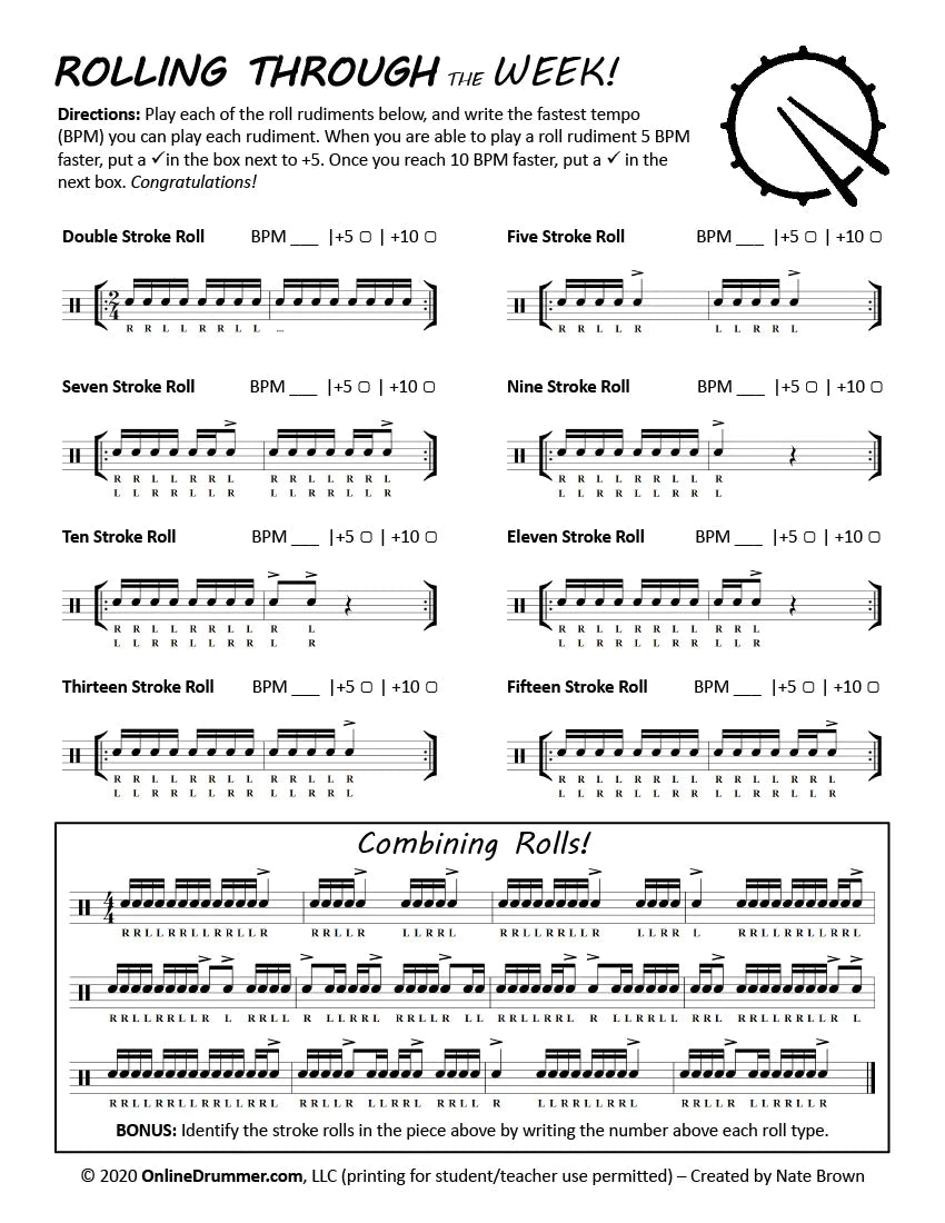 Rolling Through the Week - Practice Pad Challenge