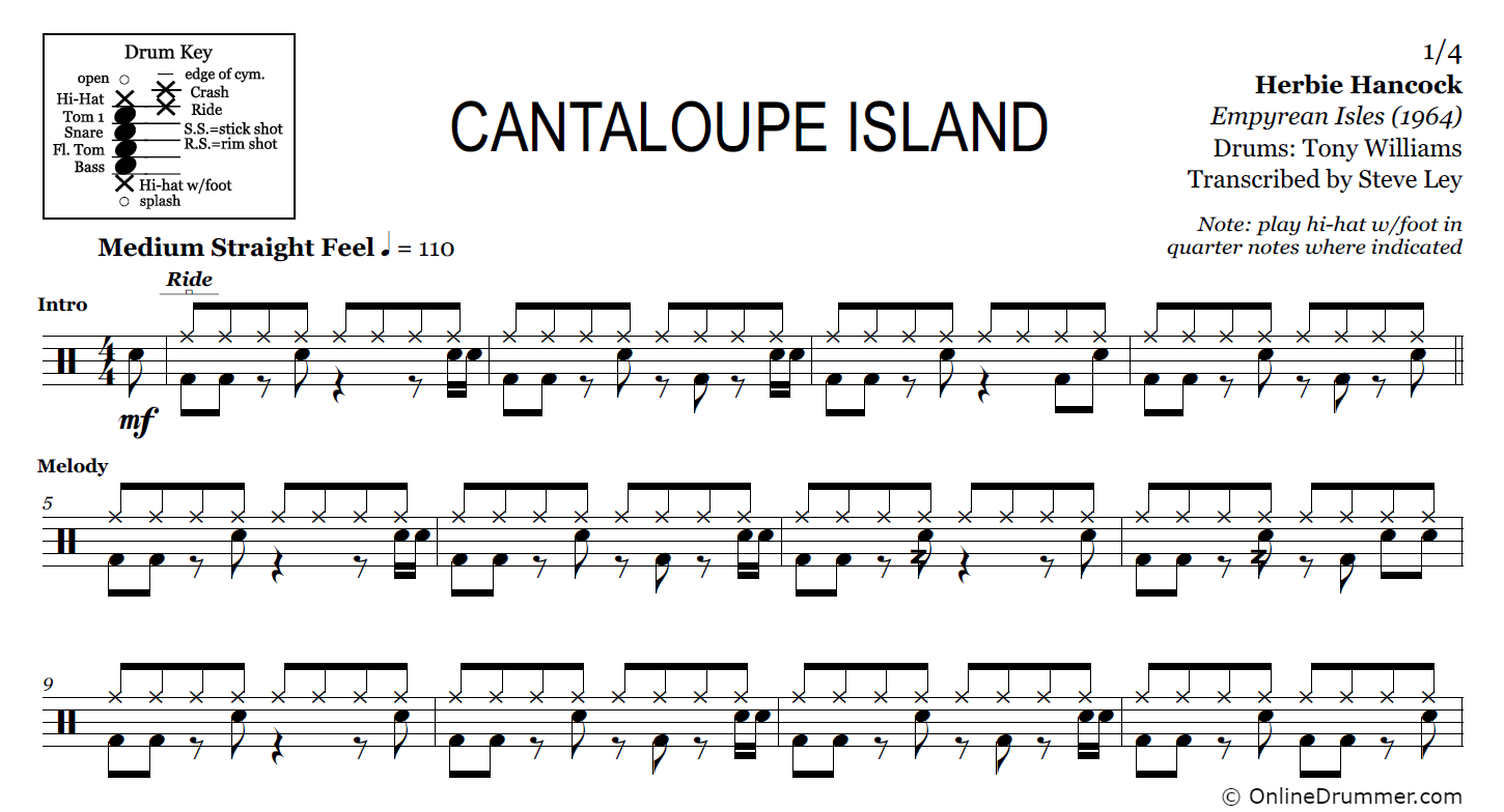 Cantaloupe Island - Herbie Hancock - Drum Sheet Music