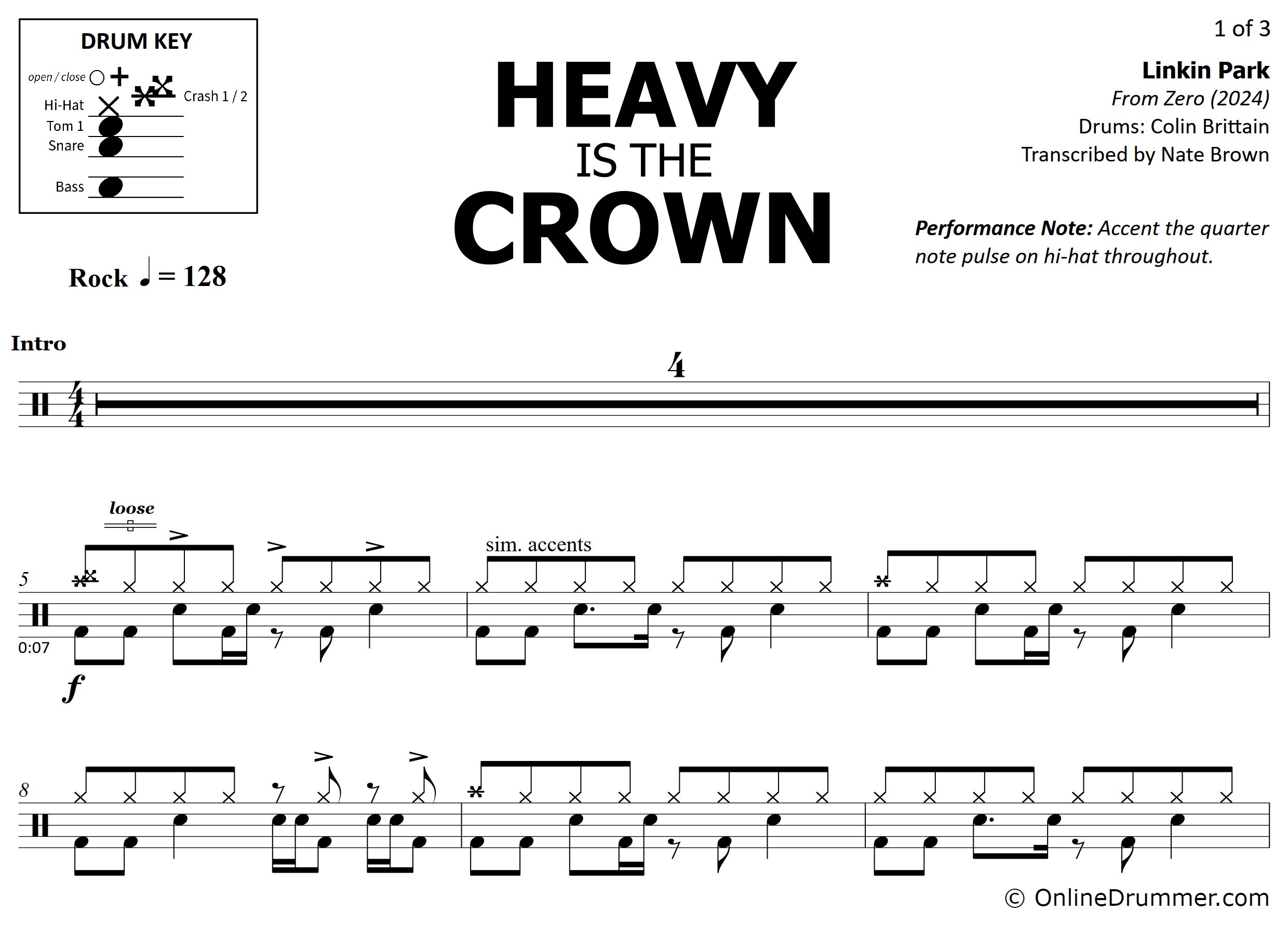 Heavy is the Crown - Linkin Park - Drum Sheet Music