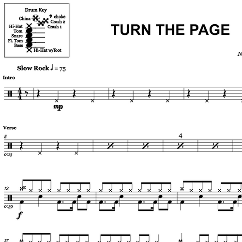 Turn The Page - Metallica - Drum Sheet Music