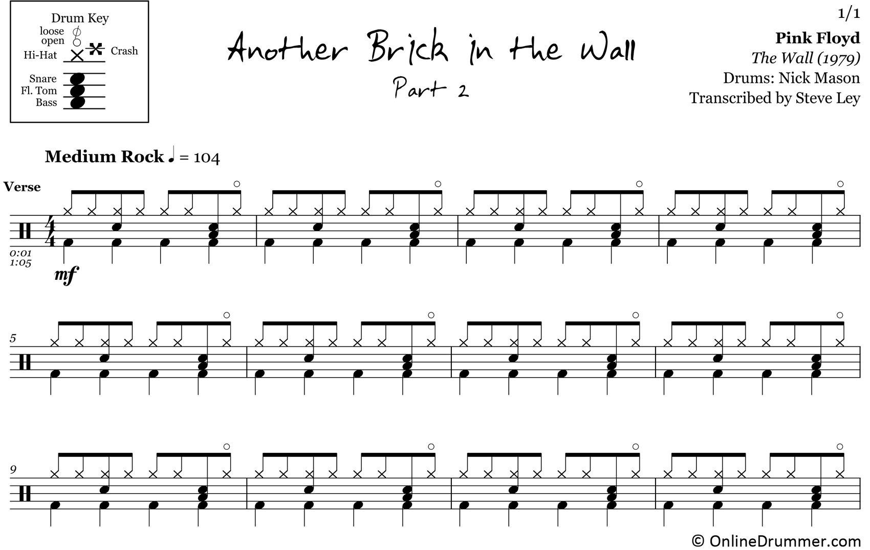 Another Brick In The Wall, Part 2 Sheet Music, Pink Floyd