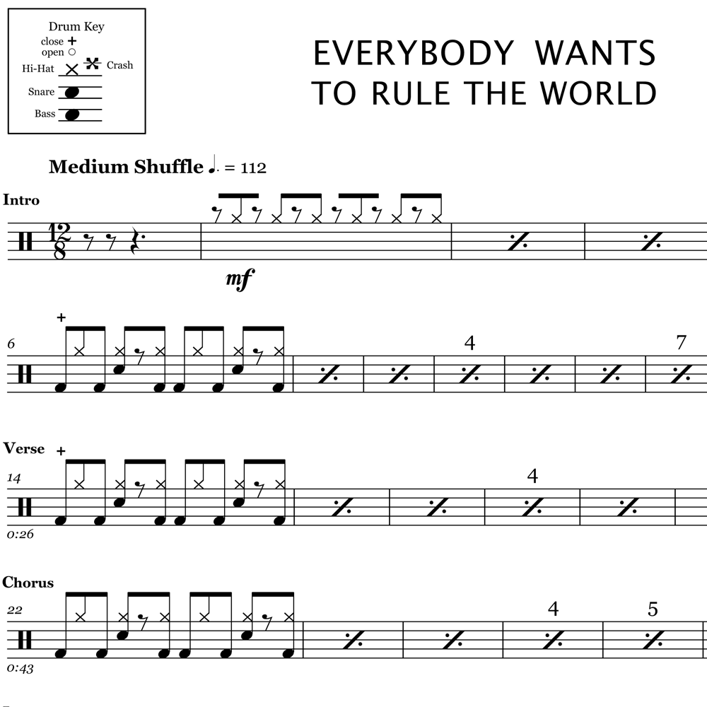 Everybody Wants To Rule The World Sheet Music