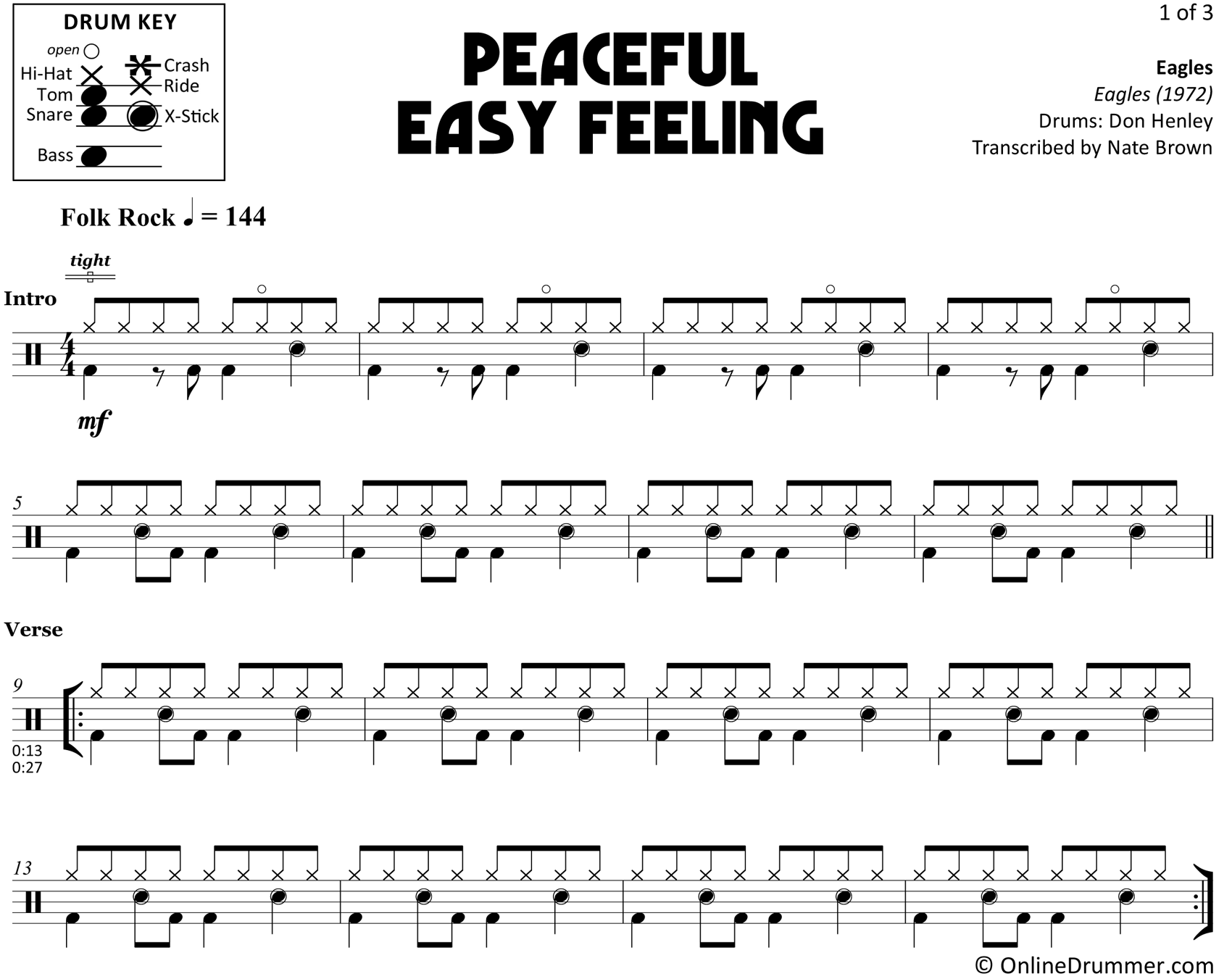 Peaceful Easy Feeling - Eagles - DrumPeaceful Easy Feeling - Eagles - Drum  