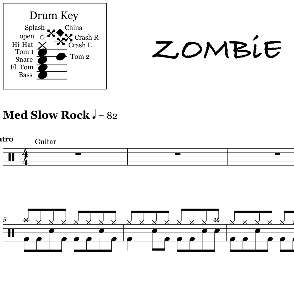 Zombie - The Cranberries - Drum Sheet Music